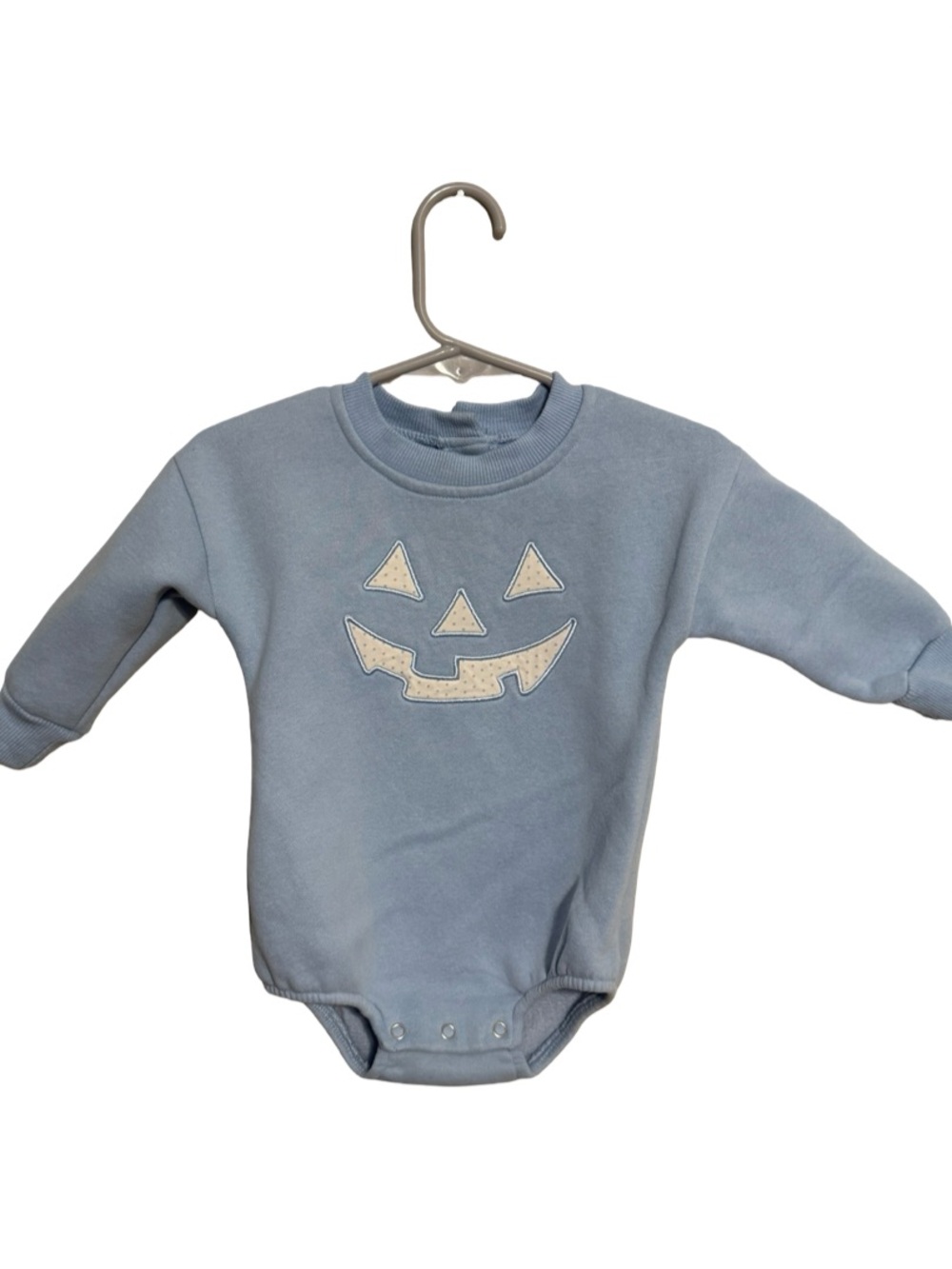 Stitchy Fish Jack O’Lantern Fleece Bubble Romper Boys Size 9M Halloween Boutique